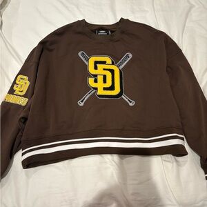 San Diego Padres Brown Crewneck Sweater with Yellow Logo